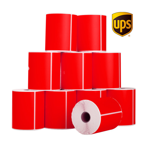 123inkt huismerk UPS verzendlabels rood 102 x 152 mm (10 stuks) 653147 - 1