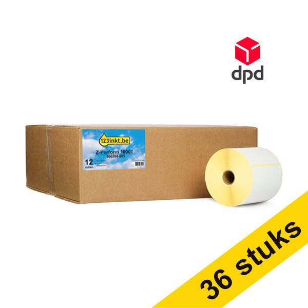 123inkt huismerk vervangt Aanbieding: 3x Zebra Z-Perform 1000T DPD label (800294-605) 102 x 152 mm (12 rollen) 653429 - 1