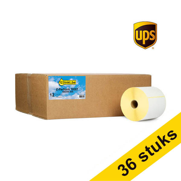 123inkt huismerk vervangt Aanbieding: 3x Zebra Z-Perform 1000T UPS label (800294-605) 102 x 152 mm (12 rollen) 653189 - 1