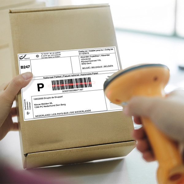 123inkt huismerk vervangt Aanbieding: 5x Zebra Z-Perform 1000D Bpost label (800284-605) 102 x 152 mm (12 rollen) 653366 - 2