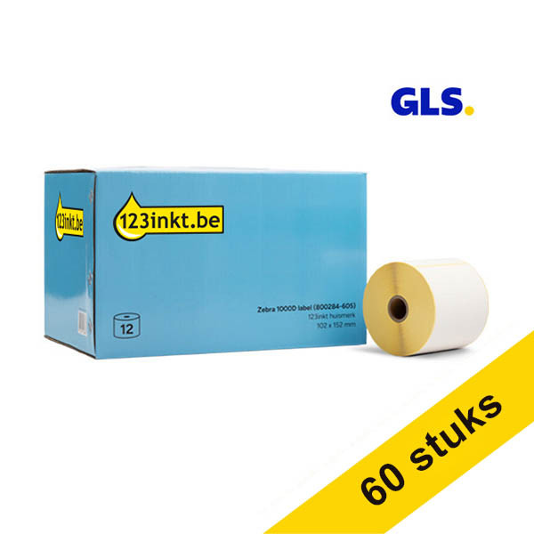 123inkt huismerk vervangt Aanbieding: 5x Zebra Z-Perform 1000D GLS label (800284-605) 102 x 152 mm (12 rollen) 653246 - 1