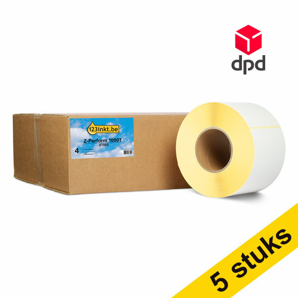 123inkt huismerk vervangt Aanbieding: 5x Zebra Z-Perform 1000T DPD label (87985) 102 x 152 mm (4 rollen) 653430 - 1
