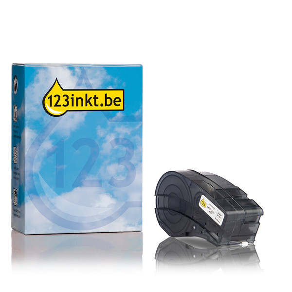 123inkt huismerk vervangt Brady M21-250-423 tape polyester zwart op wit 6,35 mm x 6,40 m M21-250-423C 147155 - 1