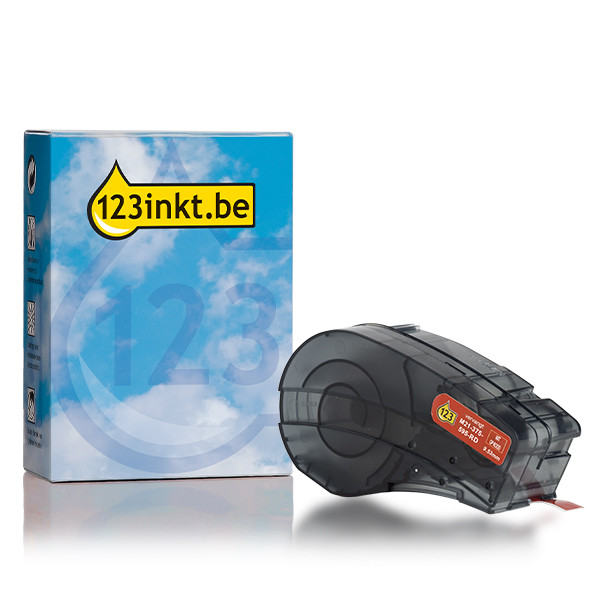 123inkt huismerk vervangt Brady M21-375-595-RD tape vinyl wit op rood 9,53 mm x 6,40 m (nieuwe versie) 147749 - 1