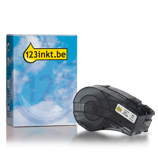 123inkt huismerk vervangt Brady M21-500-499 tape nylonweefsel zwart op wit 12,7 mm x 4,88 m (nieuwe versie) 147755 - 1