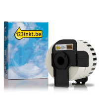 123inkt huismerk vervangt Brother DK-22205 continue papiertape zwart op bruin 080808