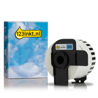 123inkt huismerk vervangt Brother DK-22205 doorlopend apotheeketiket zwart op blauw 653449