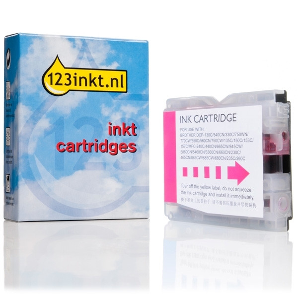 123inkt huismerk vervangt Brother LC-1000M inktcartridge magenta LC1000MC 028461 - 1