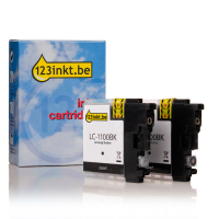 123inkt huismerk vervangt Brother LC-1100BKBP2 dubbelpak zwart