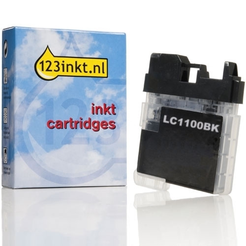 123inkt huismerk vervangt Brother LC-1100BK inktcartridge zwart LC1100BKC 028846 - 1