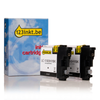 123inkt huismerk vervangt Brother LC-1100HYBKBP2 dubbelpak zwart