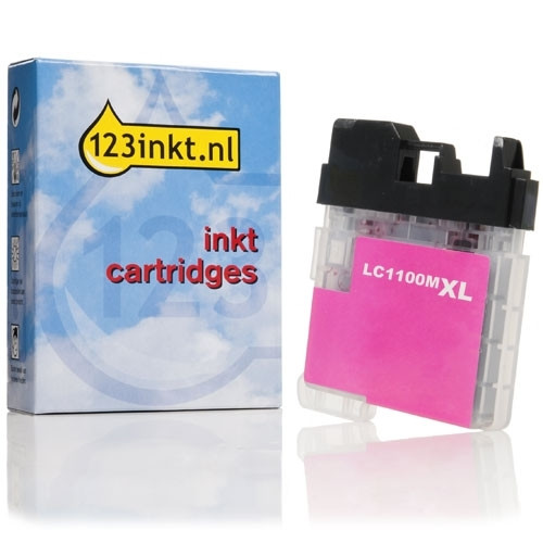 123inkt huismerk vervangt Brother LC-1100HYM inktcartridge magenta hoge capaciteit LC1100HYMC 028861 - 1