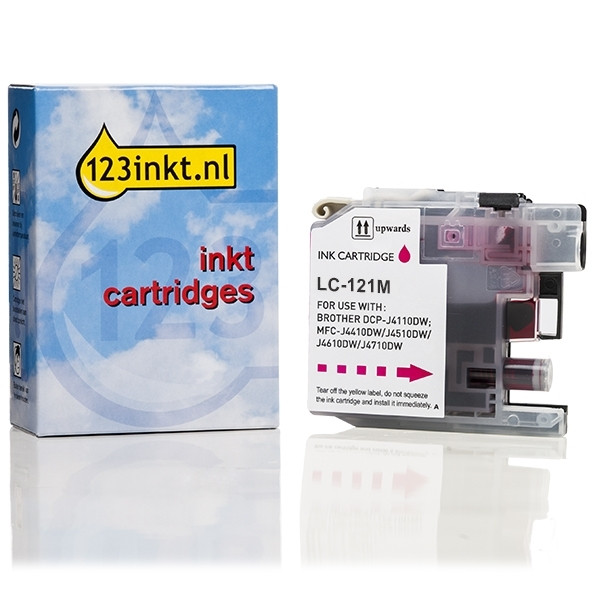 123inkt huismerk vervangt Brother LC-121M inktcartridge magenta LC-121MC 029119 - 1