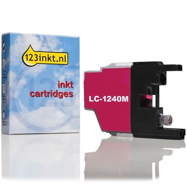 123inkt huismerk vervangt Brother LC-1240M inktcartridge magenta LC1240MC 029049 - 1