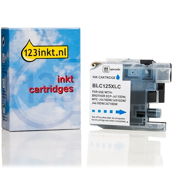 123inkt huismerk vervangt Brother LC-125XLC inktcartridge cyaan hoge capaciteit LC-125XLCC 029101 - 1