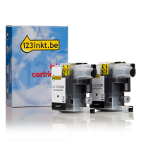 123inkt huismerk vervangt Brother LC-127XLBKBP2 dubbelpak zwart