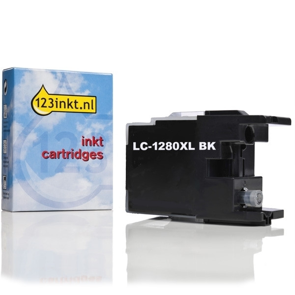 123inkt huismerk vervangt Brother LC-1280XLBK inktcartridge zwart hoge capaciteit LC1280XLBKC 029057 - 1
