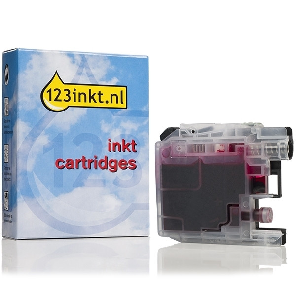 123inkt huismerk vervangt Brother LC-221M inktcartridge magenta lage capaciteit LC221MC 350038 - 1