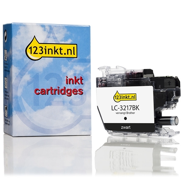 123inkt huismerk vervangt Brother LC-3217BK inktcartridge zwart LC3217BKC 028901 - 1