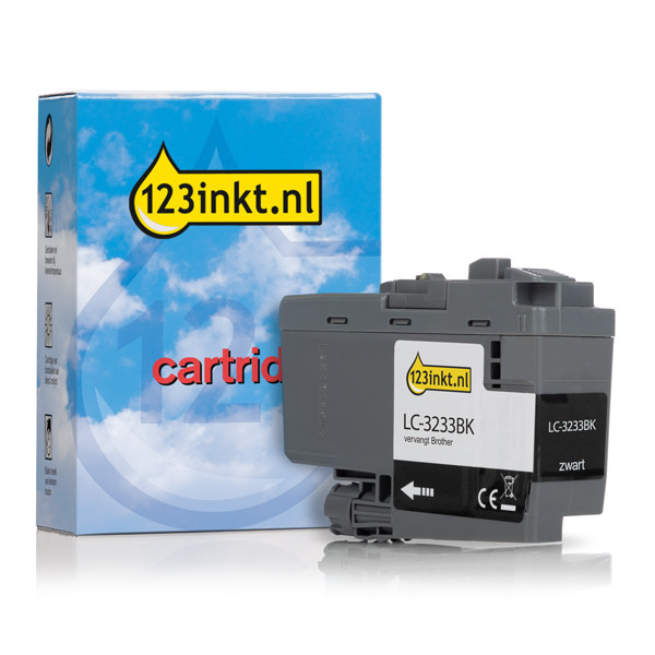 123inkt huismerk vervangt Brother LC-3233BK inktcartridge zwart LC3233BKC 051203 - 1