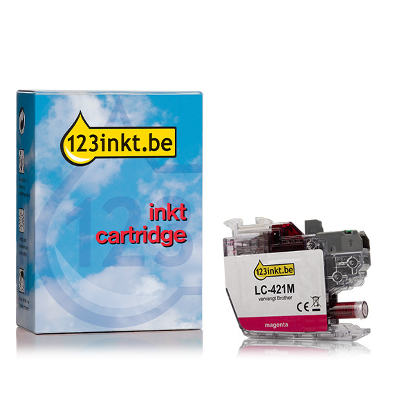 123inkt huismerk vervangt Brother LC-421M inktcartridge magenta LC-421MC 051289 - 1