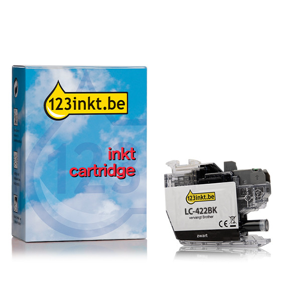 123inkt huismerk vervangt Brother LC-422BK inktcartridge zwart LC-422BKC 051305 - 1