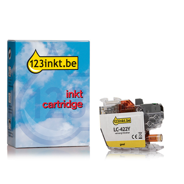 123inkt huismerk vervangt Brother LC-422Y inktcartridge geel LC-422YC 051311 - 1