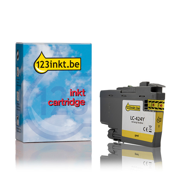 123inkt huismerk vervangt Brother LC-424Y inktcartridge geel LC424YC 051273 - 1