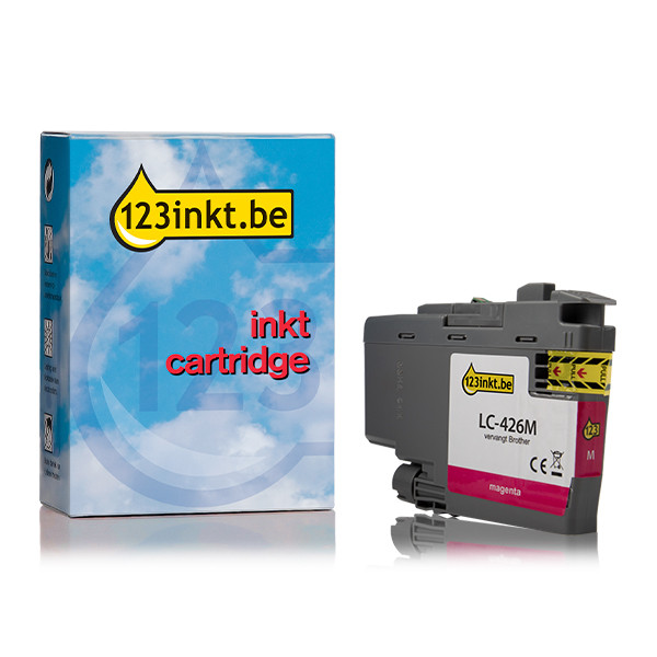 123inkt huismerk vervangt Brother LC-426M inktcartridge magenta LC426MC 051263 - 1