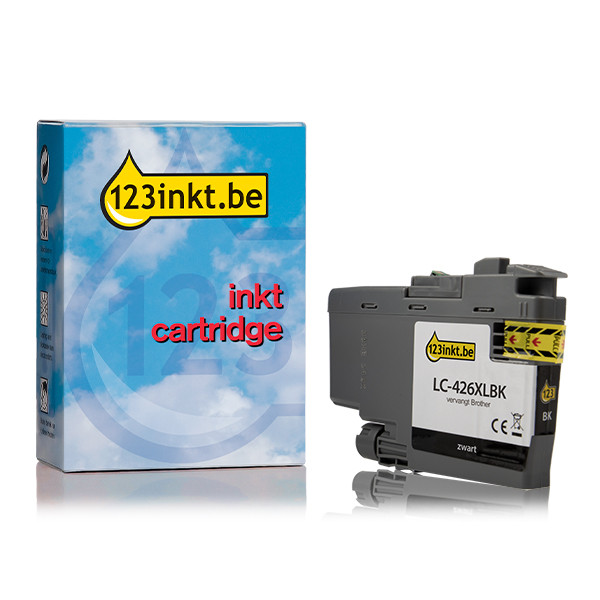 123inkt huismerk vervangt Brother LC-426XLBK inktcartridge zwart hoge capaciteit LC426XLBKC 051275 - 1