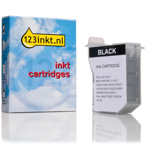 123inkt huismerk vervangt Brother LC-600BK inktcartridge zwart LC600BKC 028951 - 1