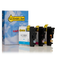 123inkt huismerk vervangt Brother LC-980 multipack 3 inktcartridges