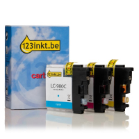 123inkt huismerk vervangt Brother LC-980 multipack 3 inktcartridges LC-980RBWBPC 132138