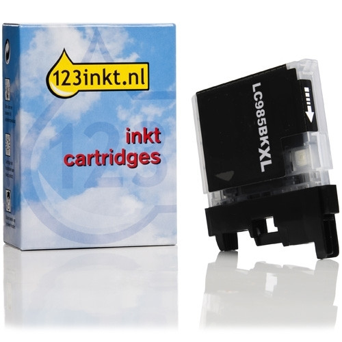 123inkt huismerk vervangt Brother LC-985BK XL inktcartridge zwart hoge capaciteit LC985BKC 028326 - 1