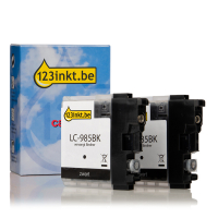 123inkt huismerk vervangt Brother LC-985BK inktcartridge zwart 2 stuks