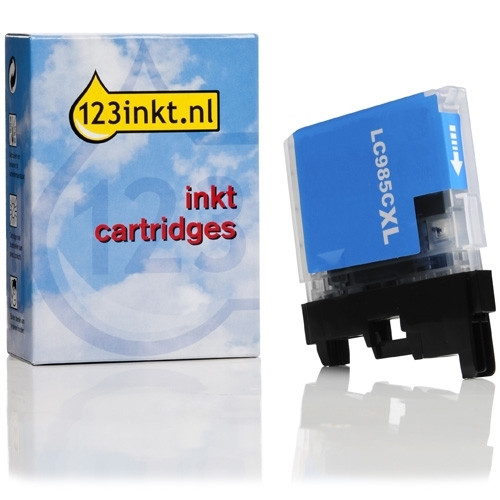 123inkt huismerk vervangt Brother LC-985C XL inktcartridge cyaan hoge capaciteit LC985CC 028330 - 1