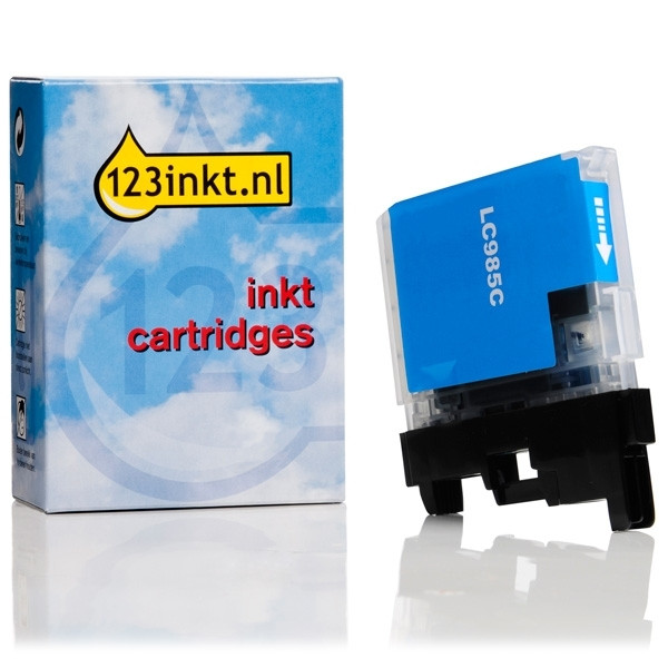 123inkt huismerk vervangt Brother LC-985C inktcartridge cyaan LC985CC 028329 - 1