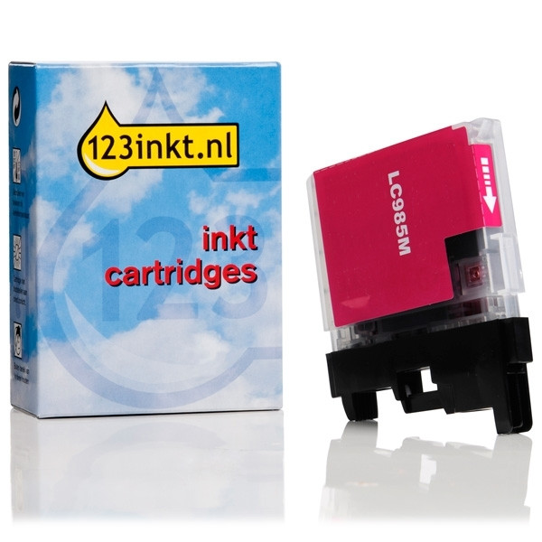 123inkt huismerk vervangt Brother LC-985M inktcartridge magenta LC985MC 028333 - 1