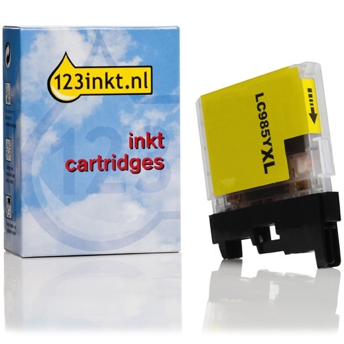 123inkt huismerk vervangt Brother LC-985Y XL inktcartridge geel hoge capaciteit LC985YC 028338 - 1