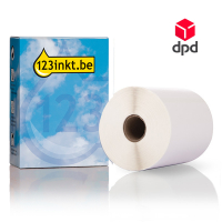 123inkt huismerk vervangt Brother RD-S02E1 voorgestanste DPD labels 102 mm x 152 mm 653409