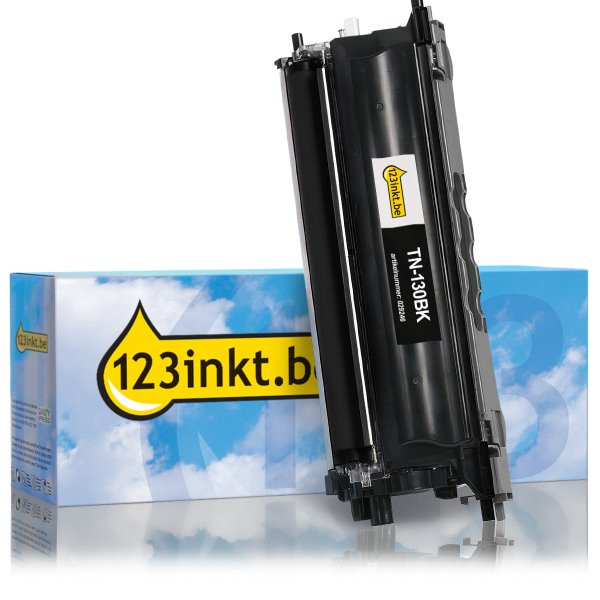 123inkt huismerk vervangt Brother TN-130BK toner zwart TN130BKC 029246 - 1