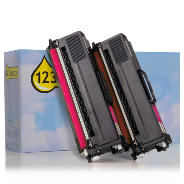 123inkt huismerk vervangt Brother TN-329M toner magenta dubbelpak TN329MTWINC 132185 - 1