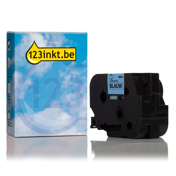 123inkt huismerk vervangt Brother TZe-561 tape zwart op blauw 36 mm TZe561C 080489 - 1