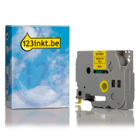 123inkt huismerk vervangt Brother TZe-FX611 Flexi ID tape zwart op geel 6 mm TZeFX611C 080825