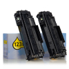 123inkt huismerk vervangt HP 05A (CE505D) toner zwart dubbelpak 054771 - 1