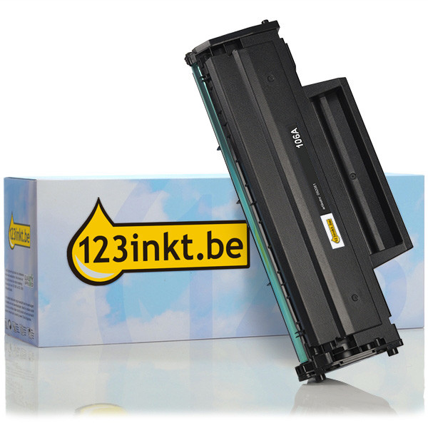 123inkt huismerk vervangt HP 106A (W1106A) toner zwart W1106AC 055455 - 1