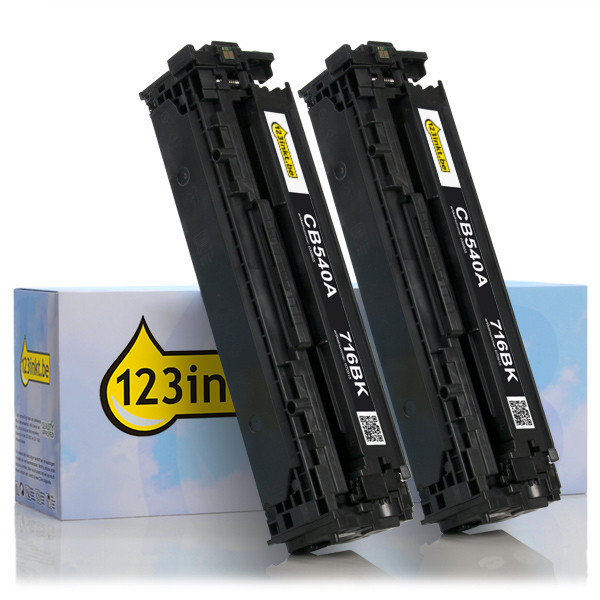 123inkt huismerk vervangt HP 125A (CB540AD) toner zwart dubbelpak CB540ADC 054117 - 1