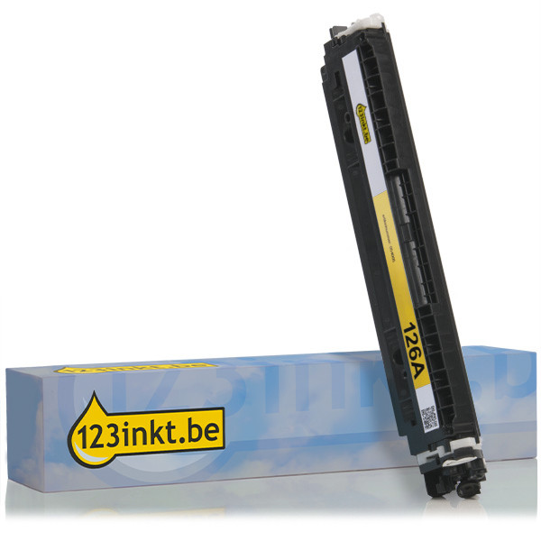 123inkt huismerk vervangt HP 126A (CE312A) toner geel CE312AC 054005 - 1