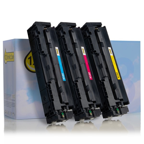 123inkt huismerk vervangt HP 201X (CF253XM) multipack cyaan/magenta/geel CF253XMC 132175 - 1