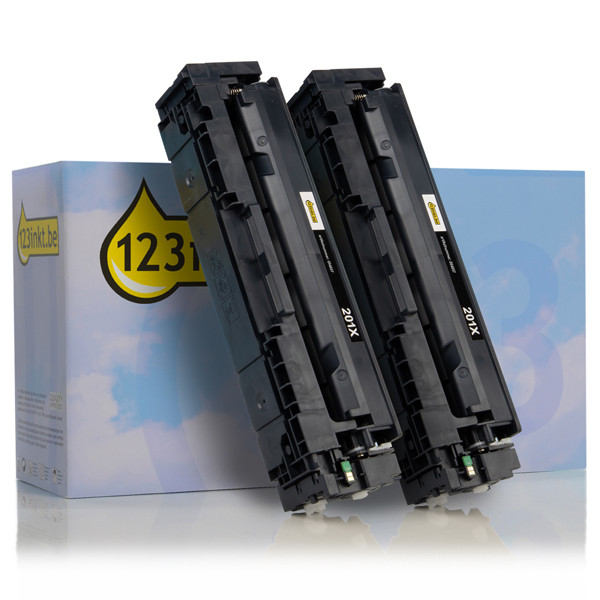 123inkt huismerk vervangt HP 201X (CF400XD) toner zwart hoge capaciteit duopack 132176 - 1